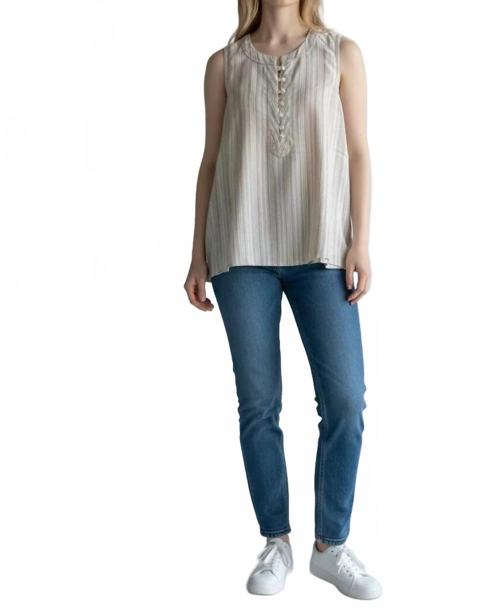NEW DYLAN sleeveless a-line top in khaki